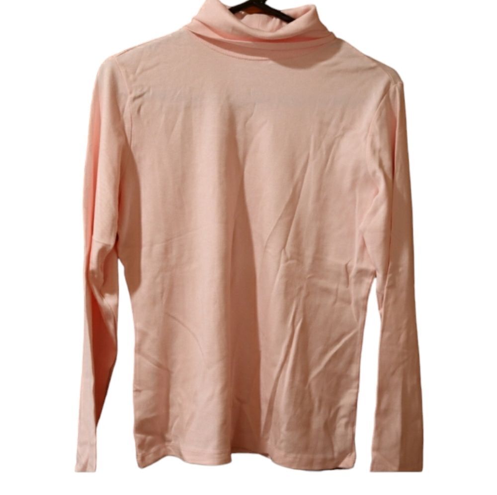 Frost Light Baby Pink Long Sleeve Turtleneck Top LG